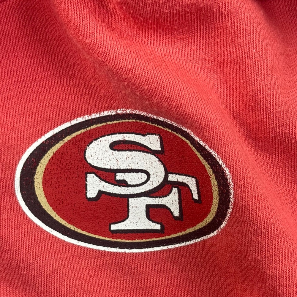 NFL Team Apparel Hoodie Small Red San Francisco 49ers Distressed Graphic Men's - Picture 5 of 8